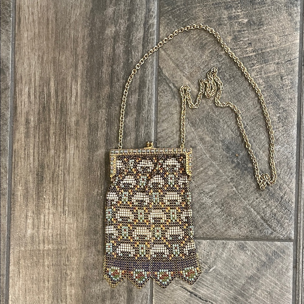 Vintage Gold Mini metal mesh Bag, gold,blue,cream,gray, green,wine & teal.